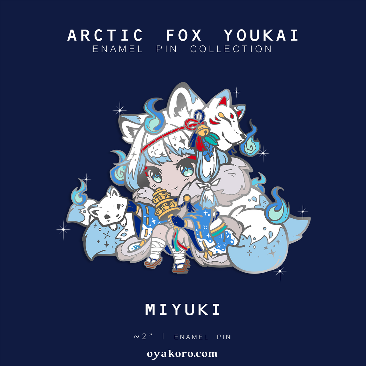 Miyuki: Arctic Fox Youkai Pin Miyuki: Arctic Fox Youkai Pin