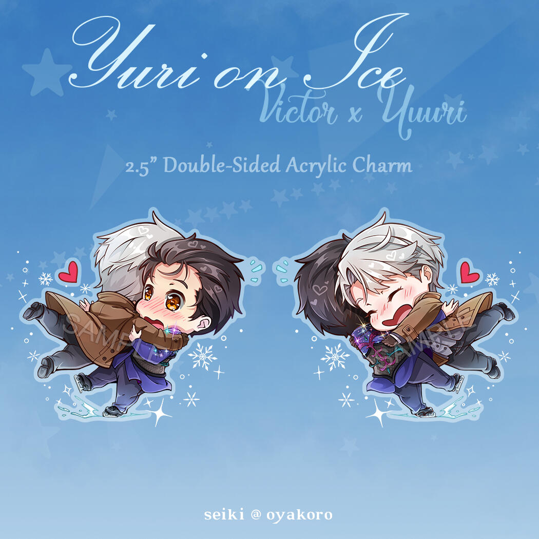 Yuri on Ice | Yuuri & Victor Hug Kiss 2.5" Glitter Charm Yuri on Ice | Yuuri & Victor Hug Kiss 2.5" Glitter Charm